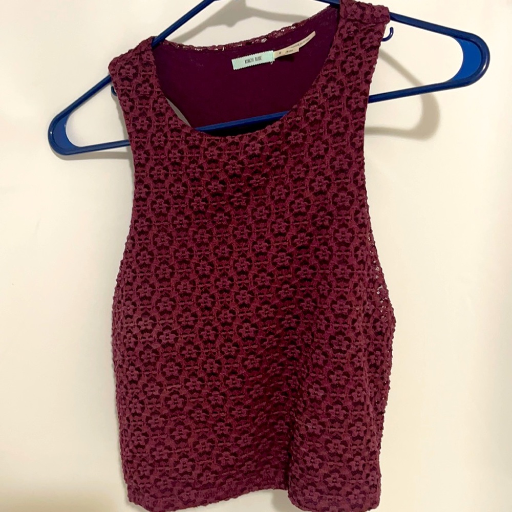 Urban Outfitters - Kimchi Blue - Lace Razorback crop top in burgundy